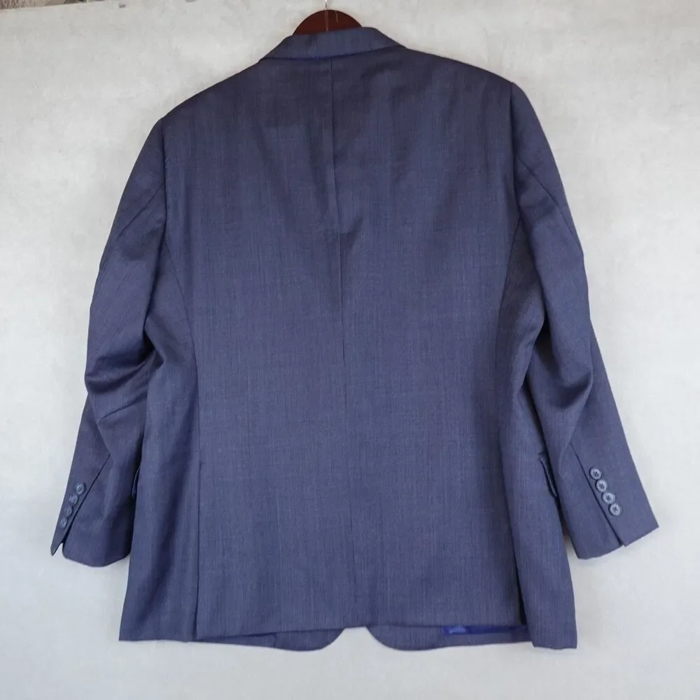 J Hilburn Blazer Mens 44S Vitale Barberis Canonico Wool Blue Tailored Fit